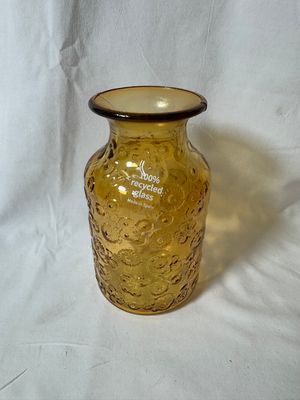 6" Floral Glass Bottle Vase Yellow 6" Floral Glass Bottle Vase Yellow