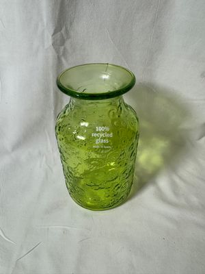 6" Floral Glass Bottle Vase Green 6" Floral Glass Bottle Vase Green