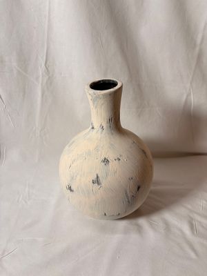 Ceramic Whitewash Bottle Vase 9.5" Ceramic Whitewash Bottle Vase 9.5"