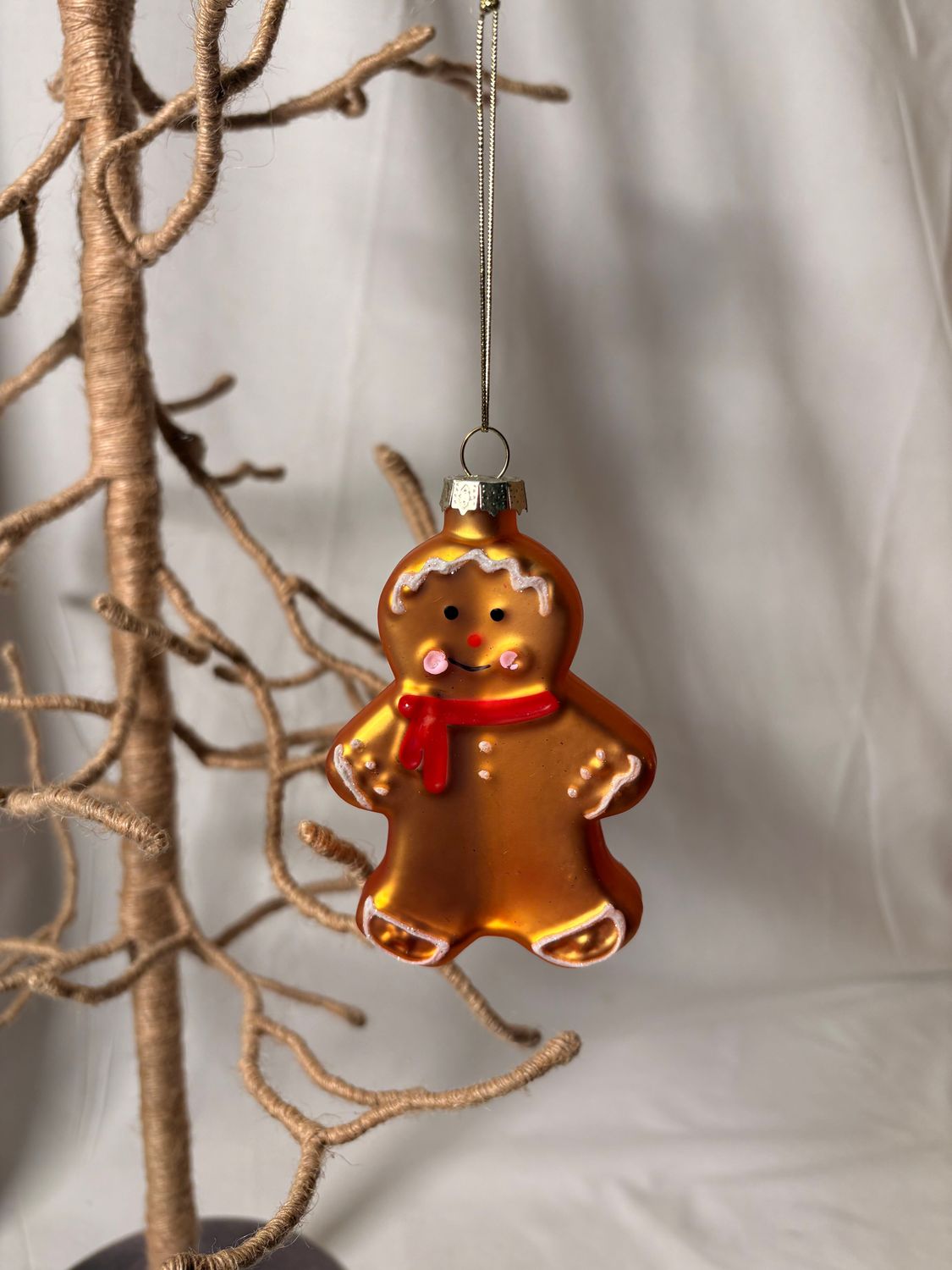 Glass Gingerbread Man Ornament 4.25" Glass Gingerbread Man Ornament 4.25"
