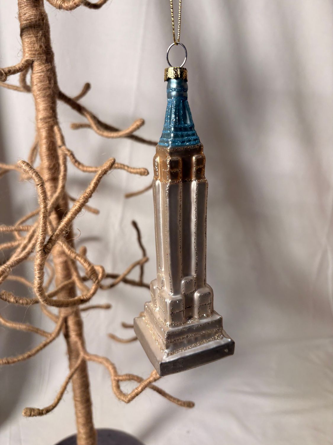 Glass Empire State Building Ornament 6" Glass Empire State Building Ornament 6"
