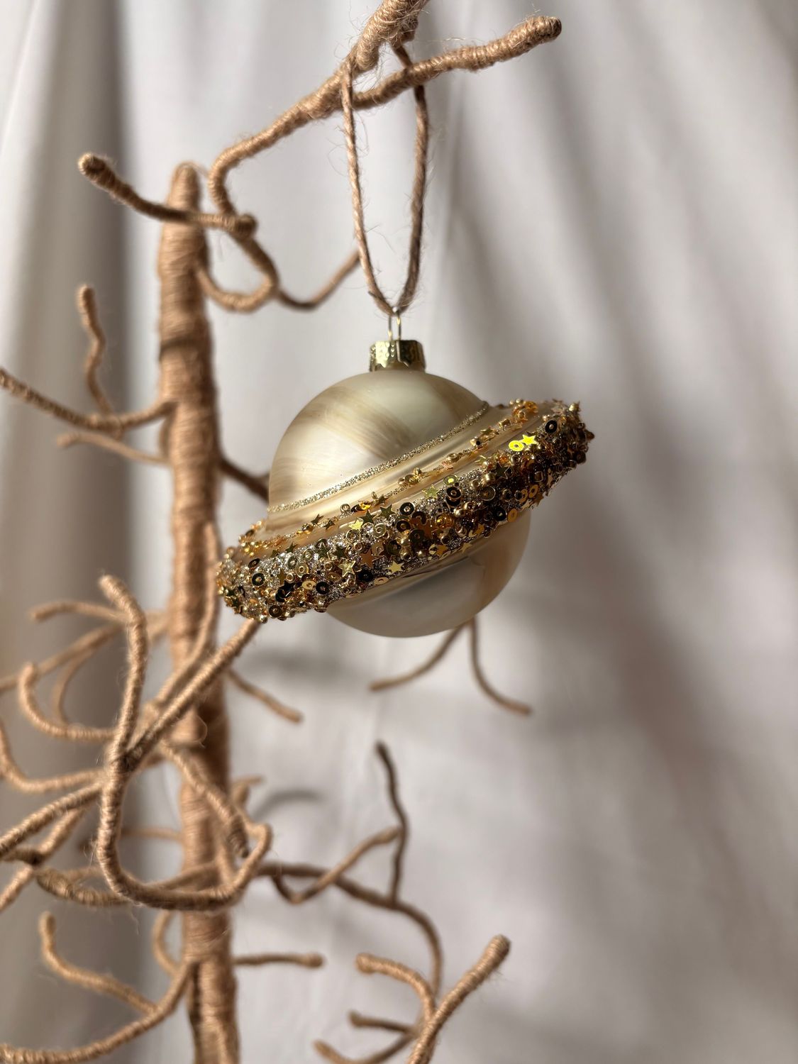 Gold Planet Ornament 3"