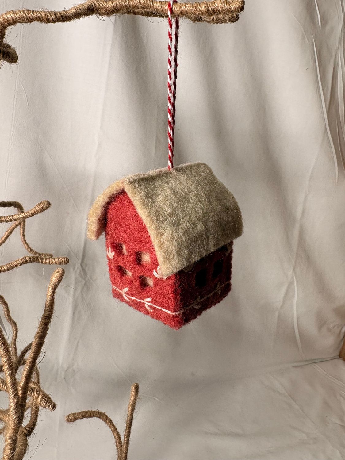 Felt Brick Gingerbread House Ornament 2.5" Felt Brick Gingerbread House Ornament 2.5"