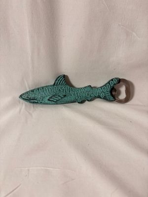 Cast Iron Teal Fish Bottle Opener