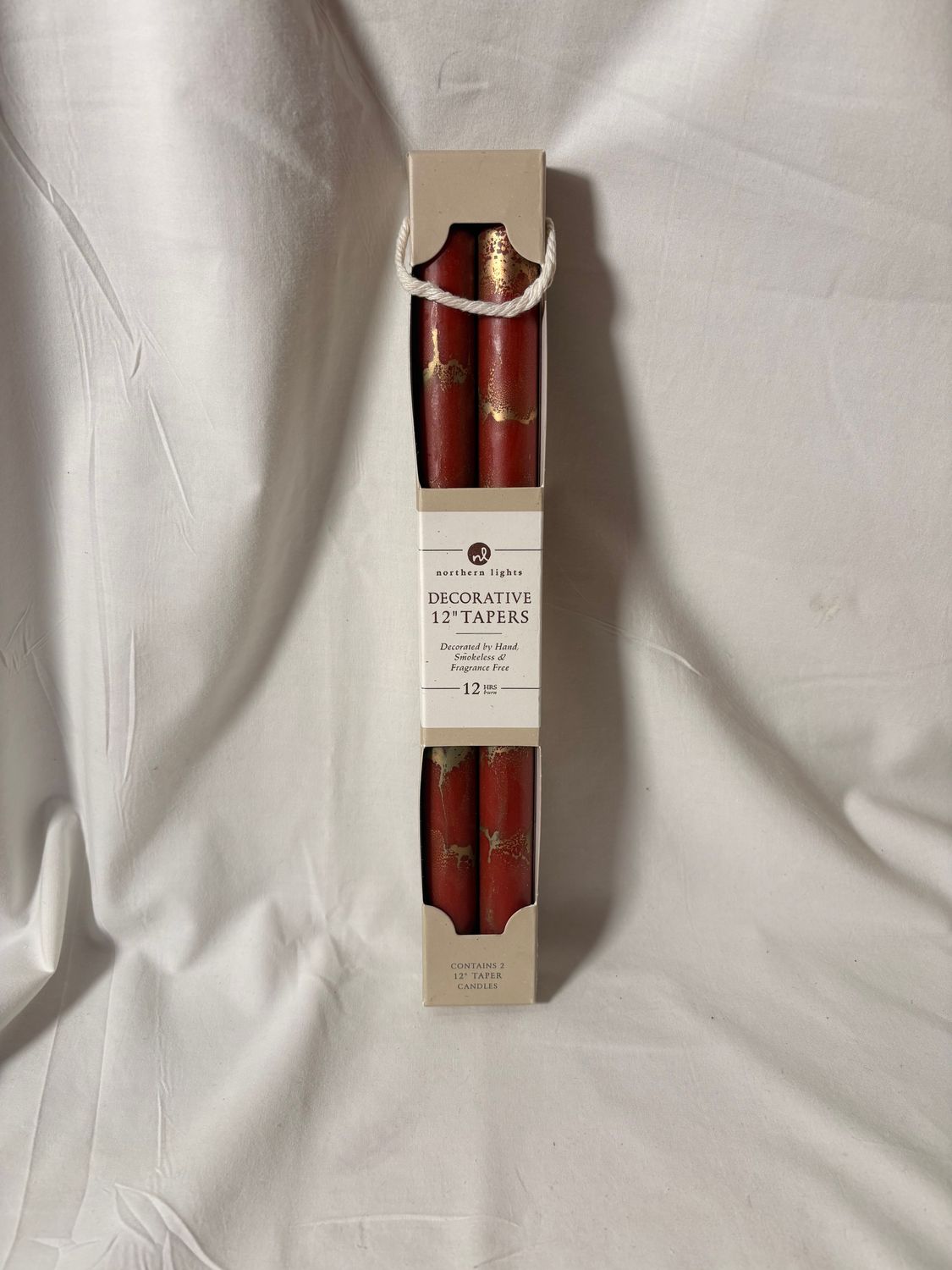 S/2 Decorative Tapers 12" - Terra Cotta w/Gold