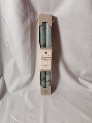 S/2 Decorative Tapers 12" - Pistachio w/Gold