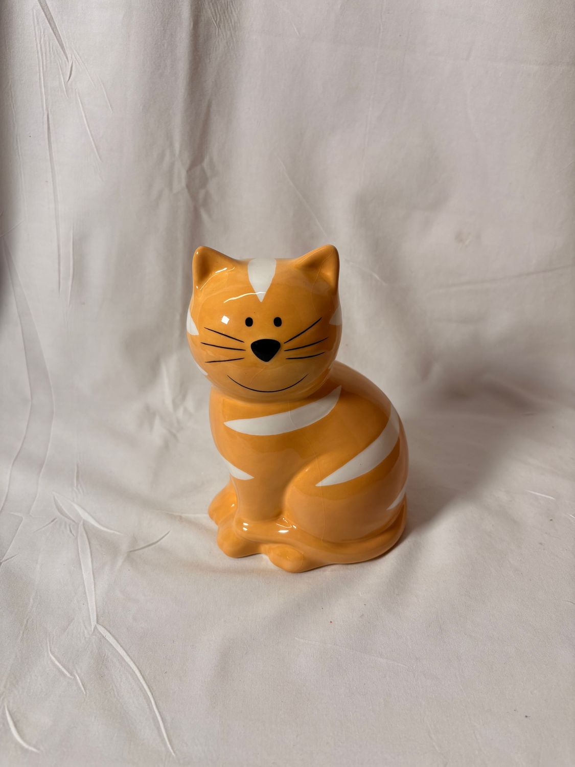 Ceramic Cat Bank - Orange &amp; White