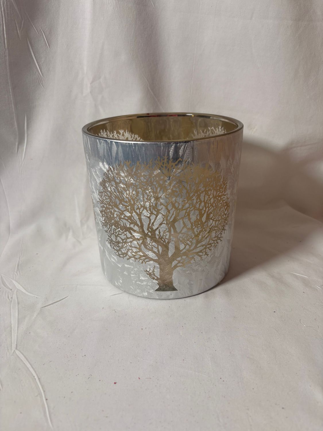 Silver &amp; Gold Tree Votive 6" x 6"