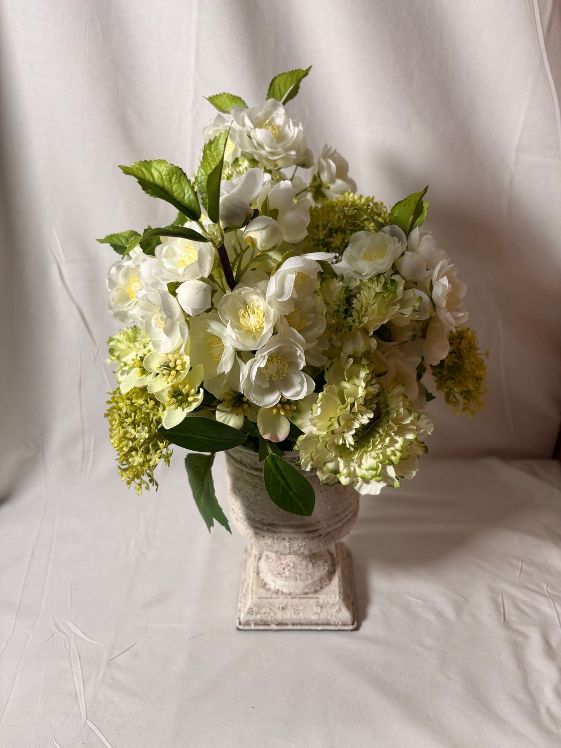 Metal Footed Urn w/Floral Arrangement 15"