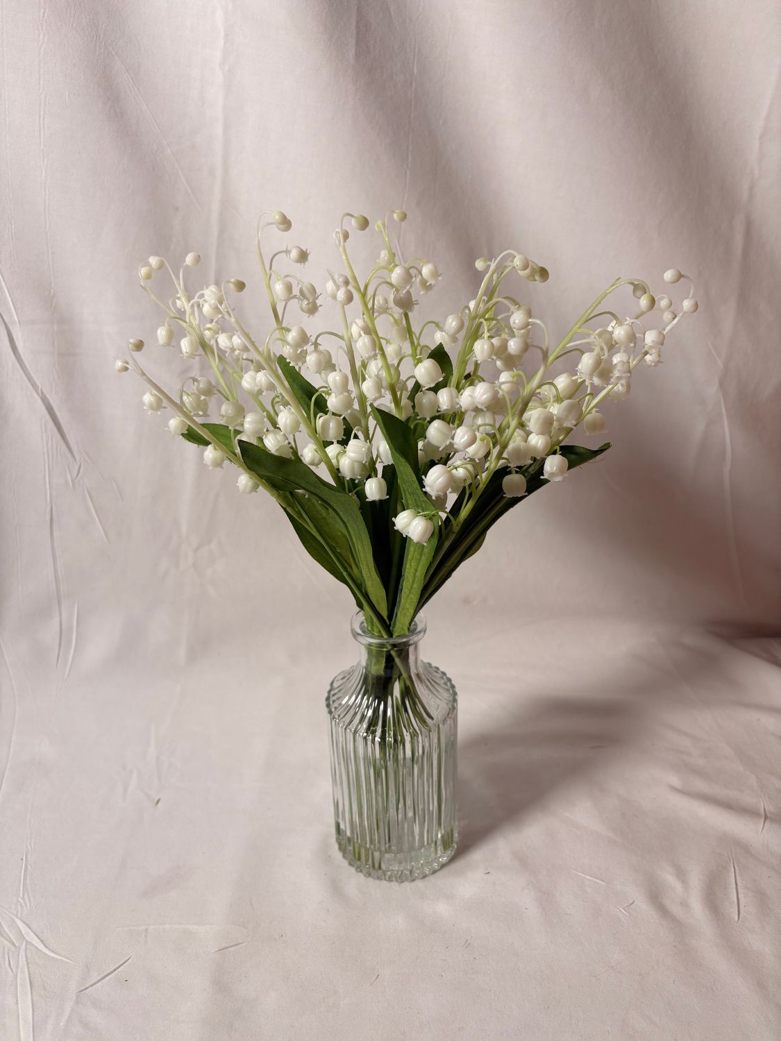 Lily of the Valley in Glass Vase 13.5" White Lily of the Valley in Glass Vase 13.5" White