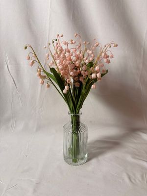 Lily of the Valley in Glass Vase 13.5" Pink Lily of the Valley in Glass Vase 13.5" Pink