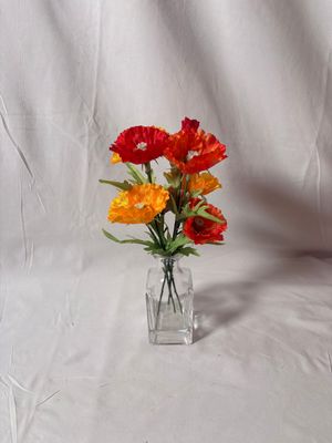 Poppy in Glass Bottle 10" Poppy in Glass Bottle 10"