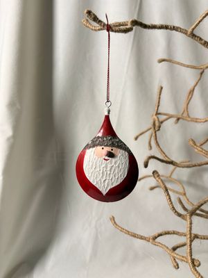 Gnome Santa Metal Ornament II