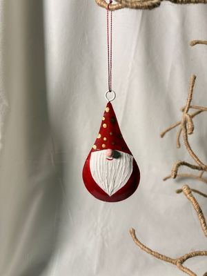 Gnome Santa Metal Ornament I