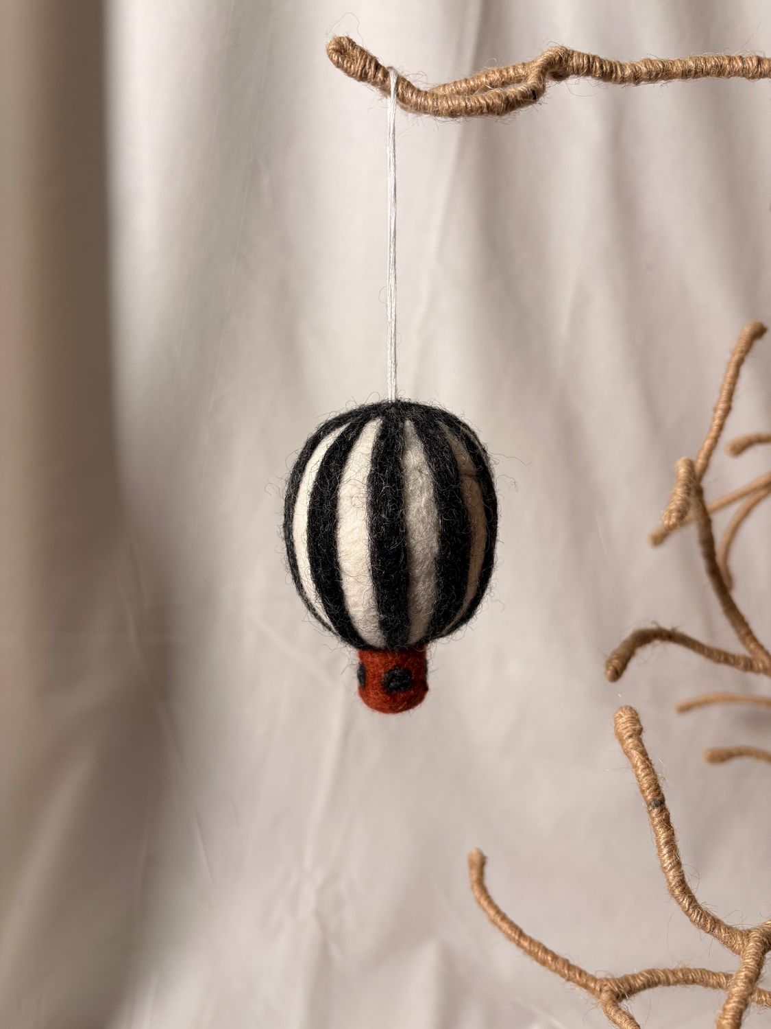 Felt Hot Air Balloon Ornament - Black Felt Hot Air Balloon Ornament - Black