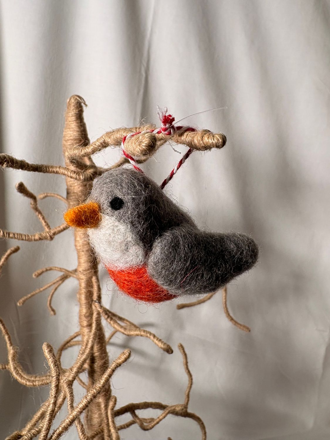 Felt Bird Ornament - Red Belly