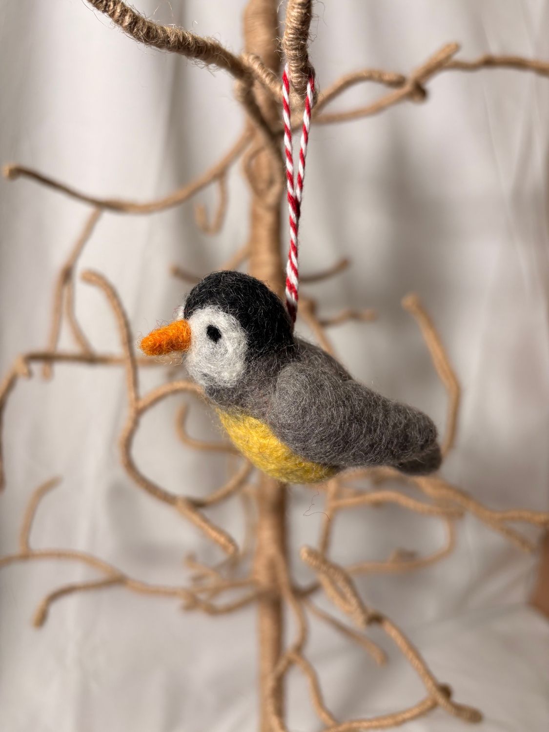 Felt Bird Ornament - Yellow Belly