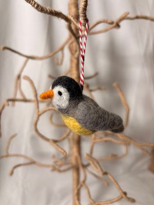 Felt Bird Ornament - Yellow Belly