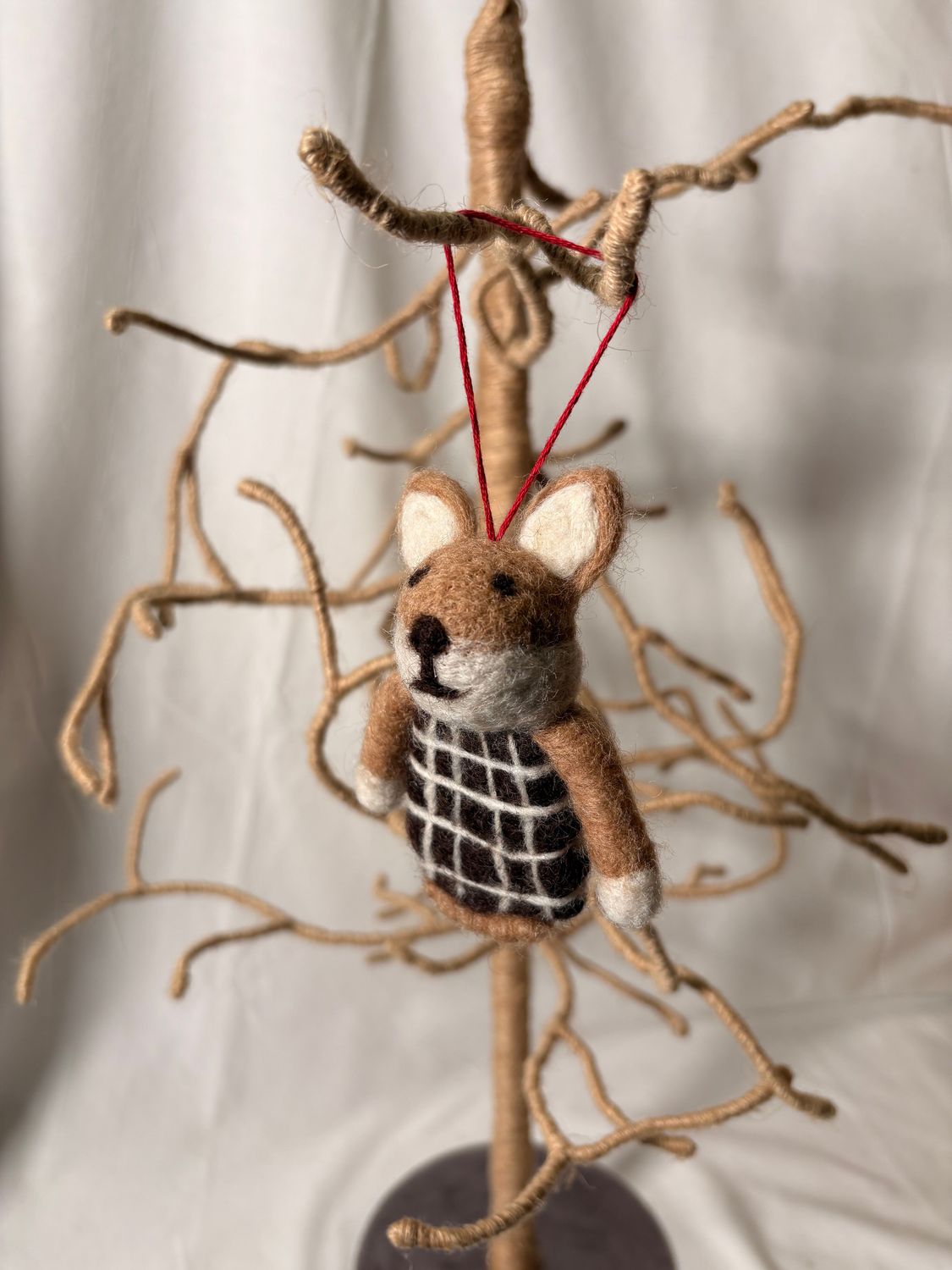 Felt Dog Ornament - Brown