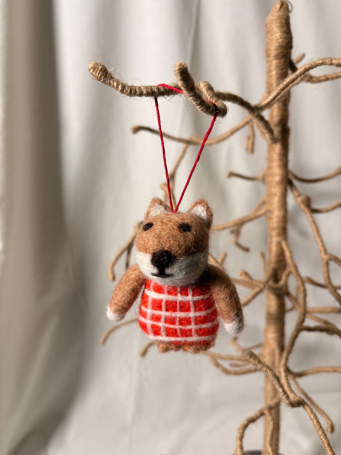 Felt Dog Ornament - Orange