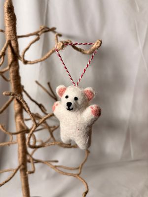 Felt White Bear Ornament
