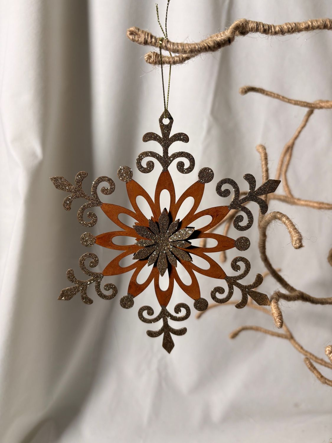 5" Rust Metal Snowflake Ornament II