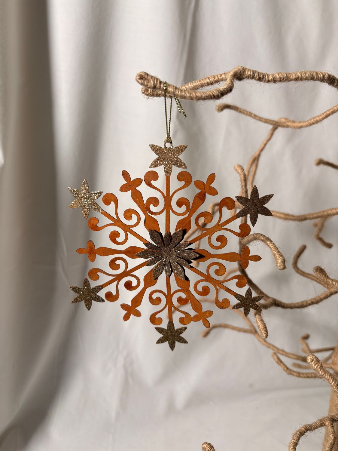 5" Rust Metal Snowflake Ornament I 5" Rust Metal Snowflake Ornament I