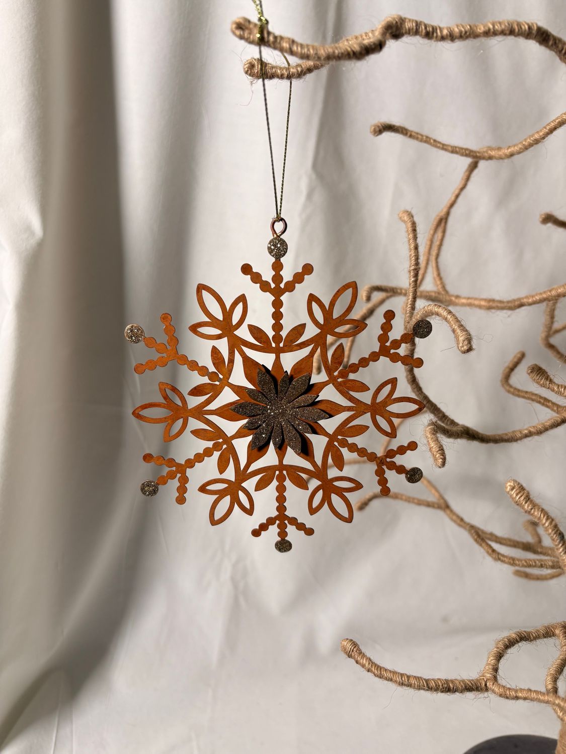 5" Rust Metal Snowflake Ornament III 5" Rust Metal Snowflake Ornament III
