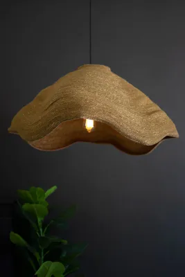Moon Grass Scalloped Dome Hanging Pendant Lamp