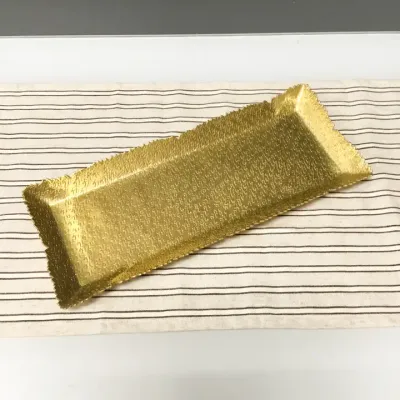 Gold Hammered Rect Cutting Tray - Sm