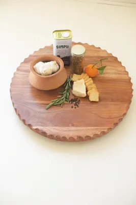 Round Acacia Wood Lazy Susan