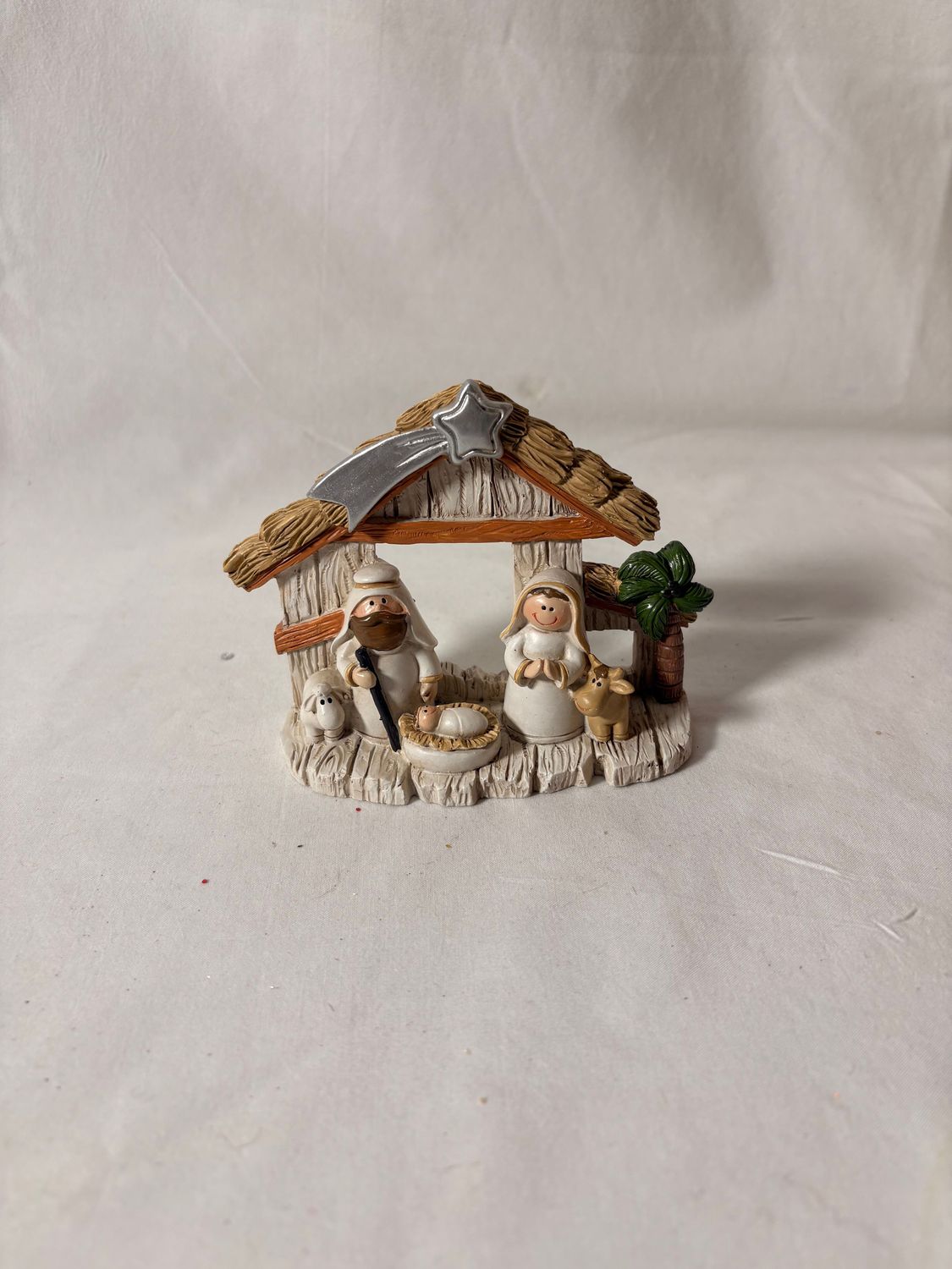 Nativity Scene with Silver Star 4" Nativity Scene with Silver Star 4"