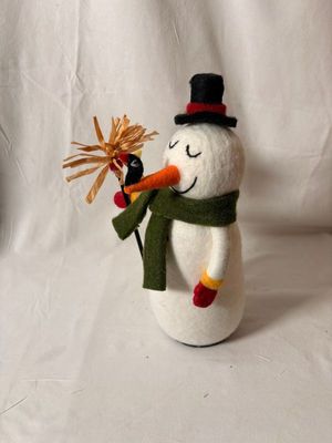 Felt Snowman w/Broom 6" x 11"