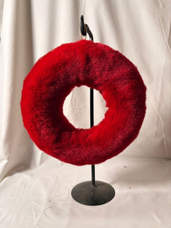 Red Fur Wreath 11"