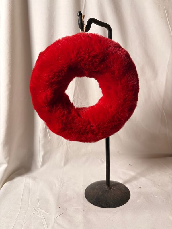 Red Fur Wreath 9.5"
