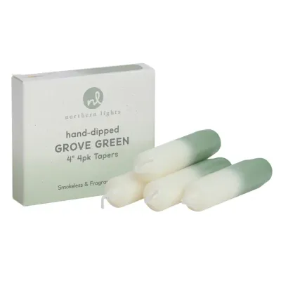4" Tapers 4pk - Grove Green 4" Tapers 4pk - Grove Green