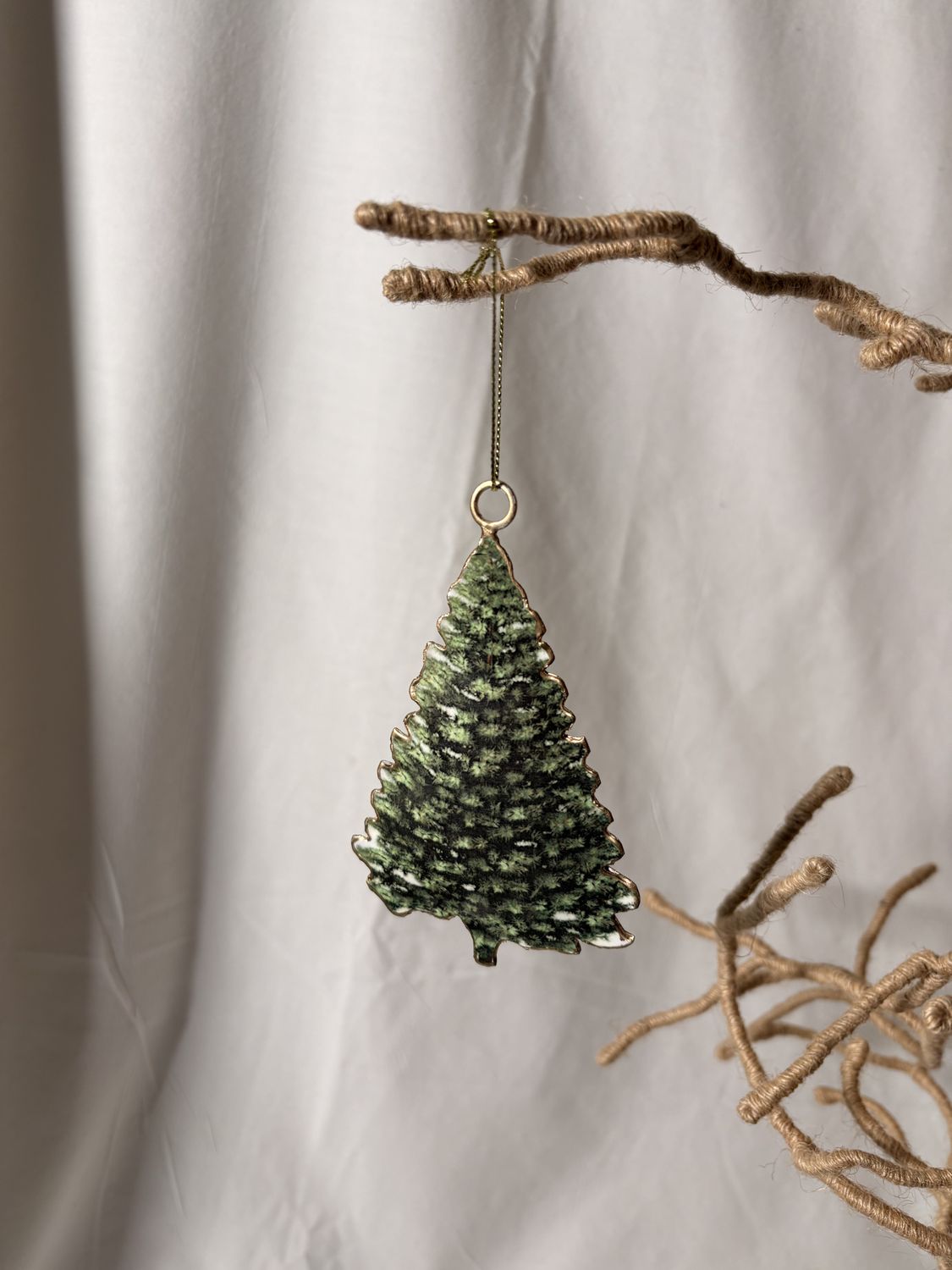 Metal Fir Tree Ornament Sm