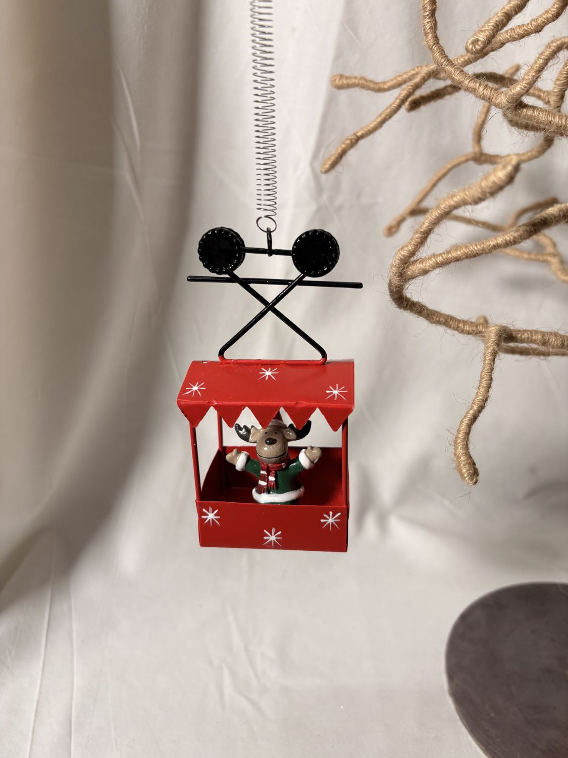 Reindeer in Red Gondola Ornament