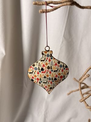 Metal Winter Wonderland Ornament - Teardrop