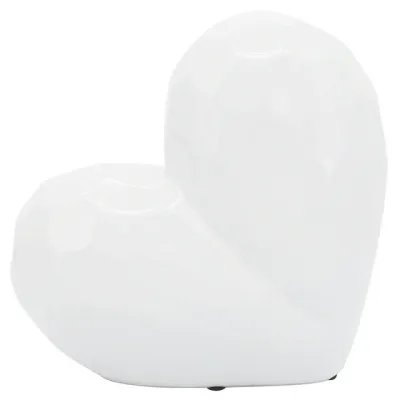 White Ceramic Heart 8"