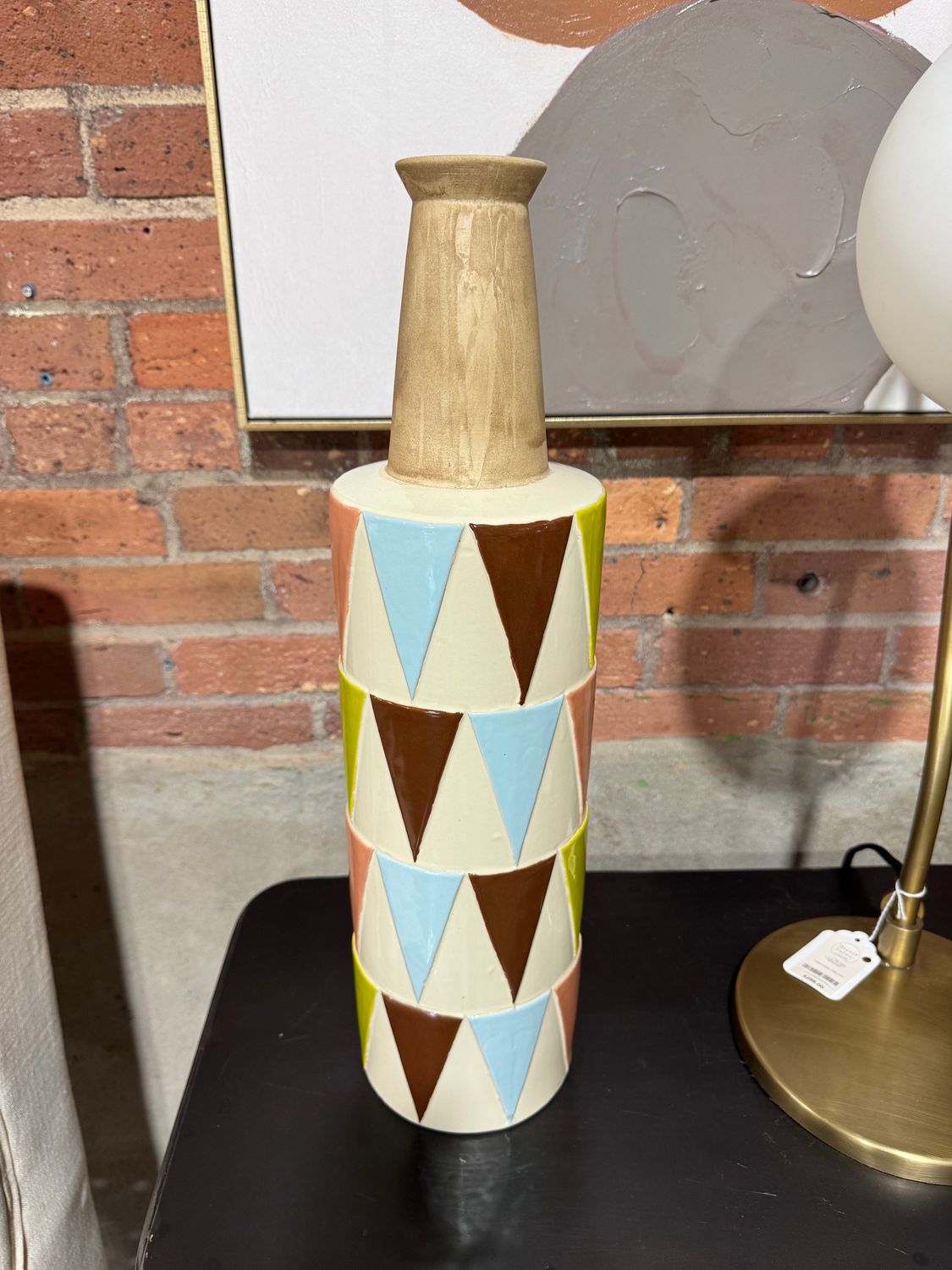Ceramic Bottles w/Colorful Geometric - Large Ceramic Bottles w/Colorful Geometric - Large