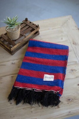 Cotton Throw-Red & Blue Cotton Throw-Red & Blue
