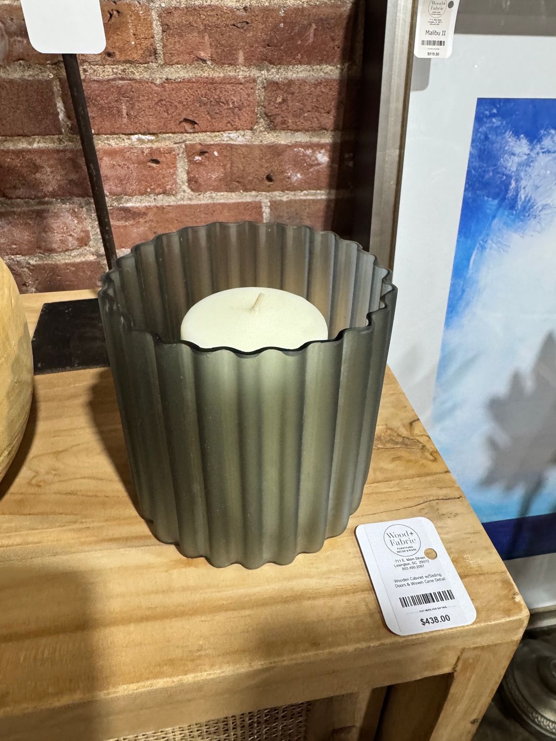 Flannel Frost Fluted Votive - lg Flannel Frost Fluted Votive - lg