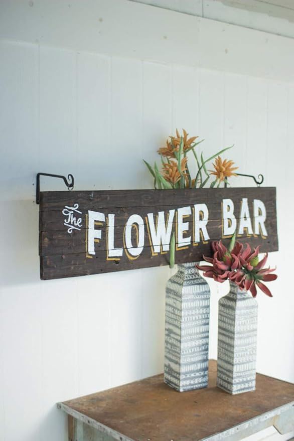 Flower Bar Wooden Sign Flower Bar Wooden Sign