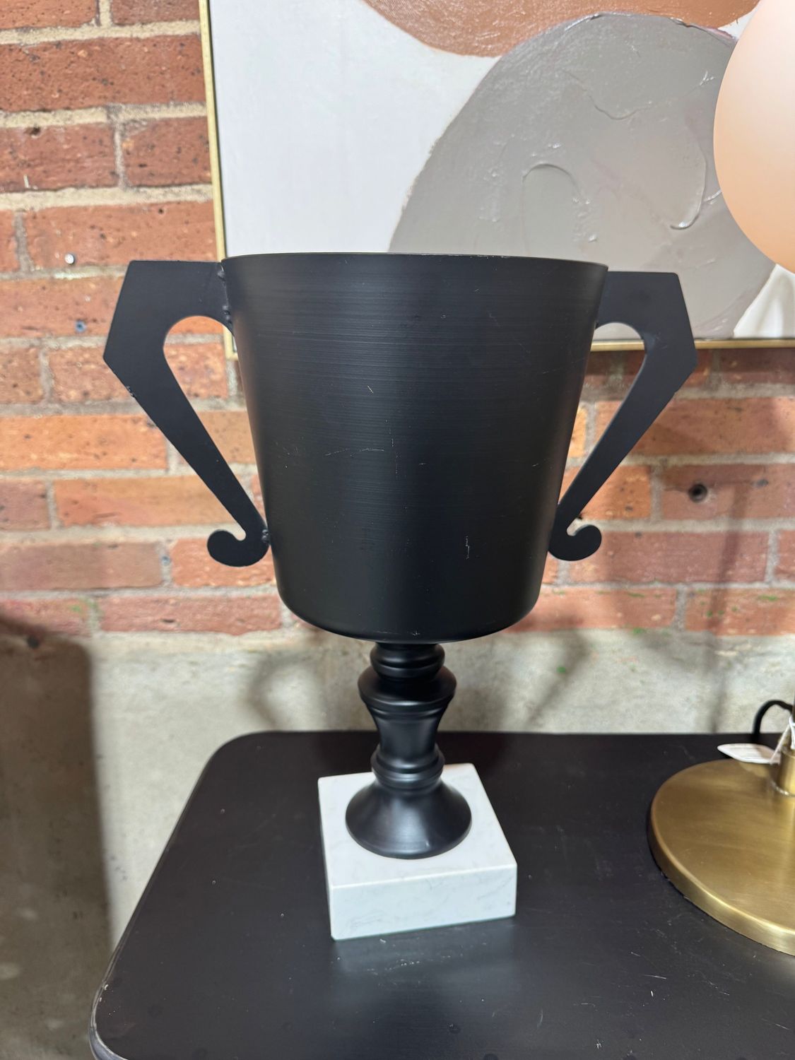 Lg. Metal Footed Urn - Black Lg. Metal Footed Urn - Black