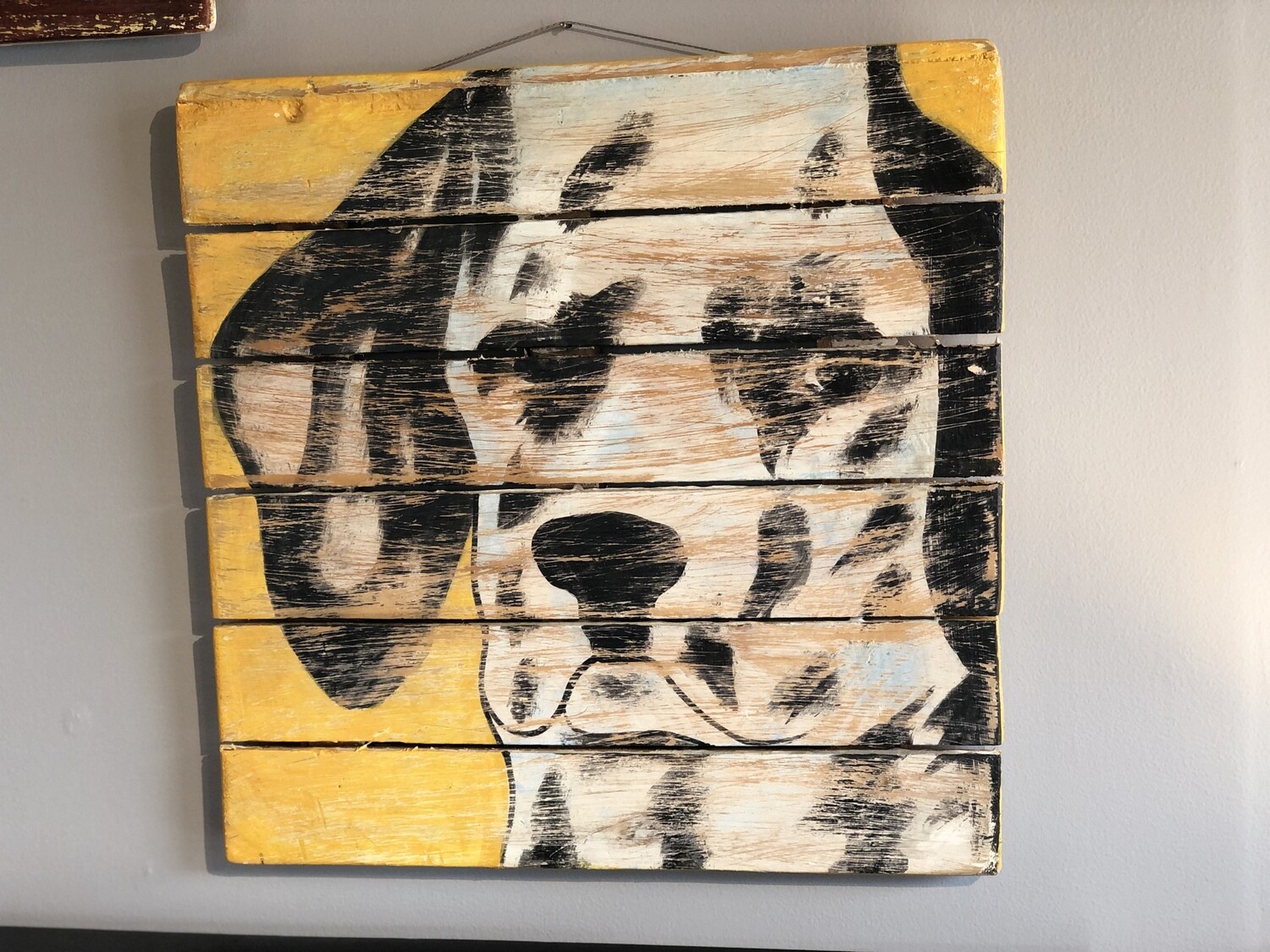 Recycled Wood Dog on Wood Slats I Recycled Wood Dog on Wood Slats I