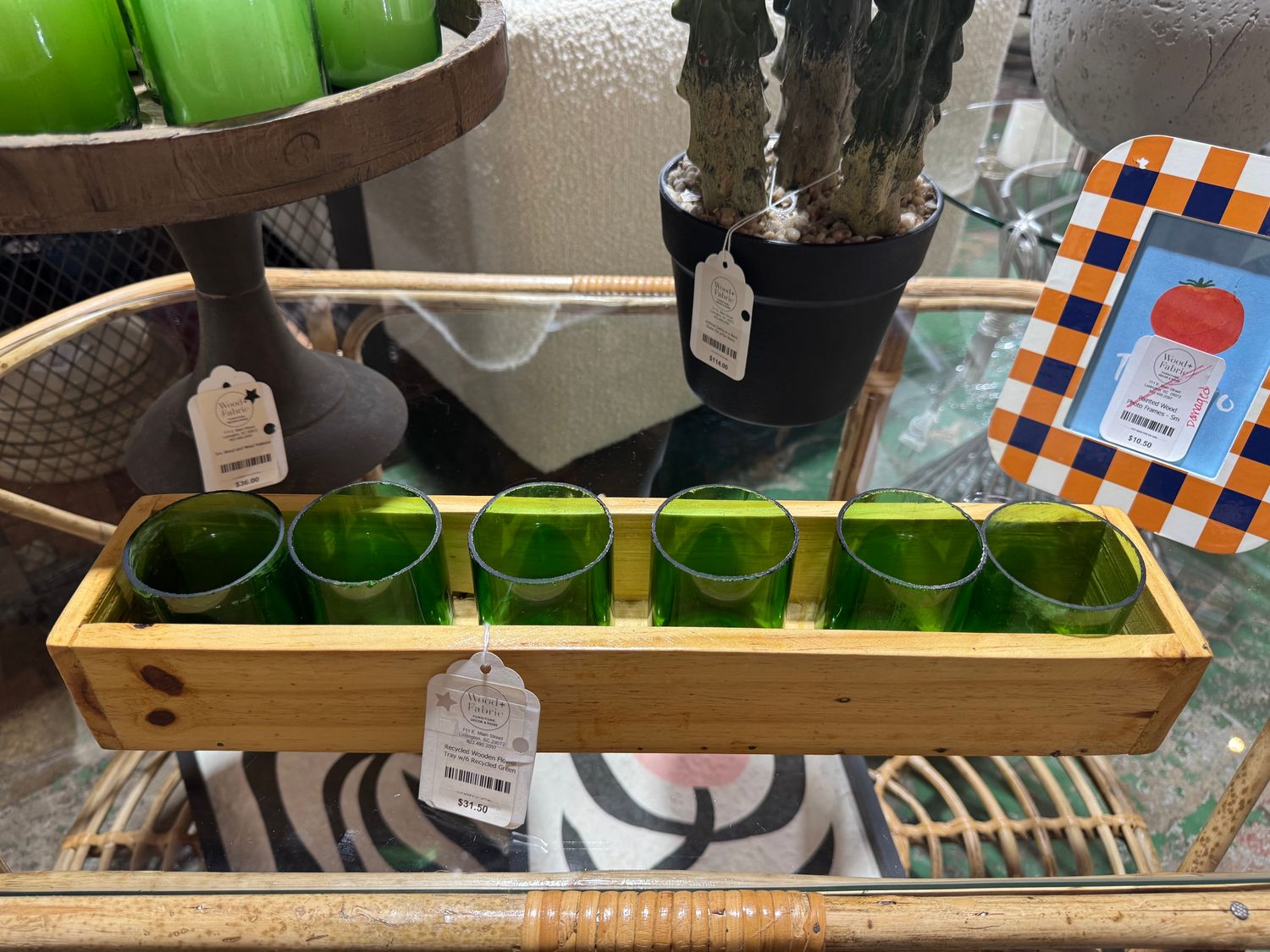 Recycled Wooden Flower Tray w/6 Recycled Green Recycled Wooden Flower Tray w/6 Recycled Green