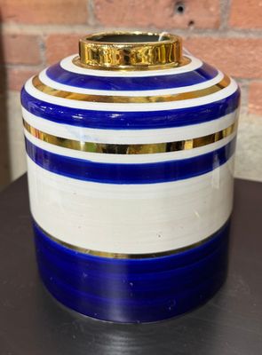 Ceramic 9" Jar, Blue/Gold Ceramic 9" Jar, Blue/Gold