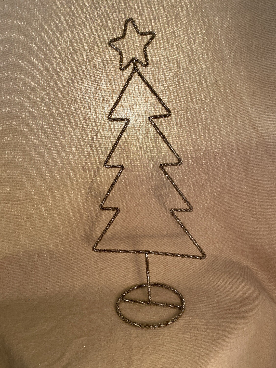 Gold Beaded Tree Outline w/Star - Lg Gold Beaded Tree Outline w/Star - Lg