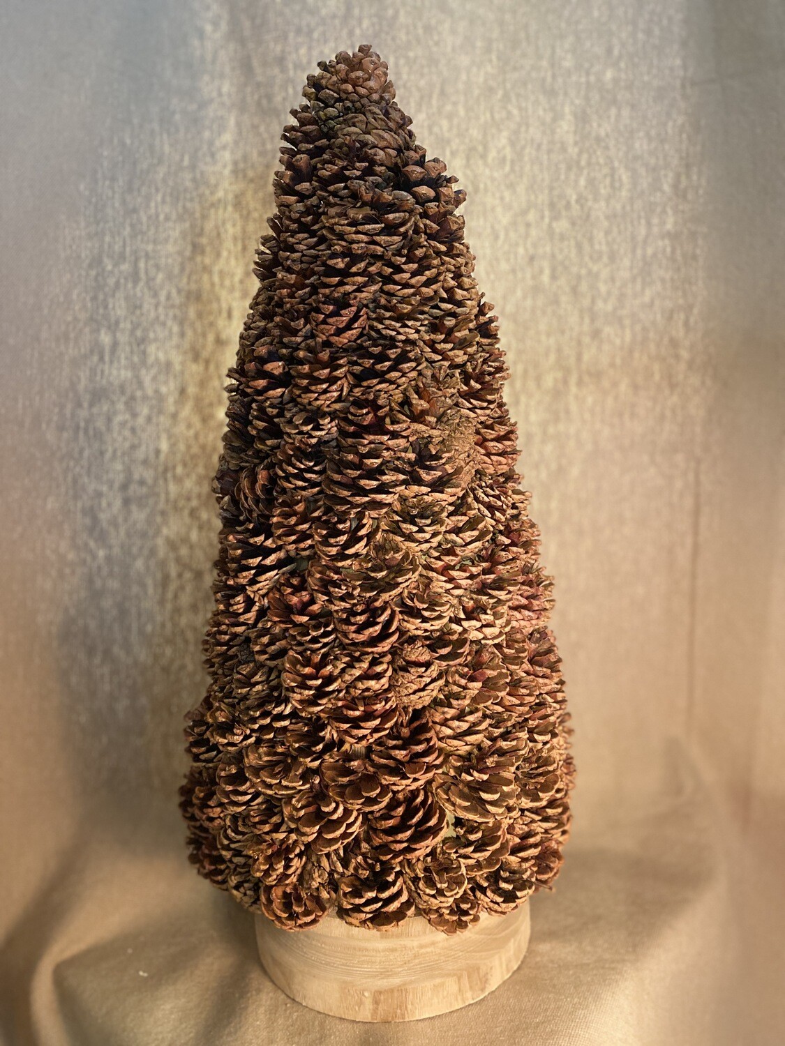 Pinecone Topiary w/Turned Natural Wood Base Pinecone Topiary w/Turned Natural Wood Base